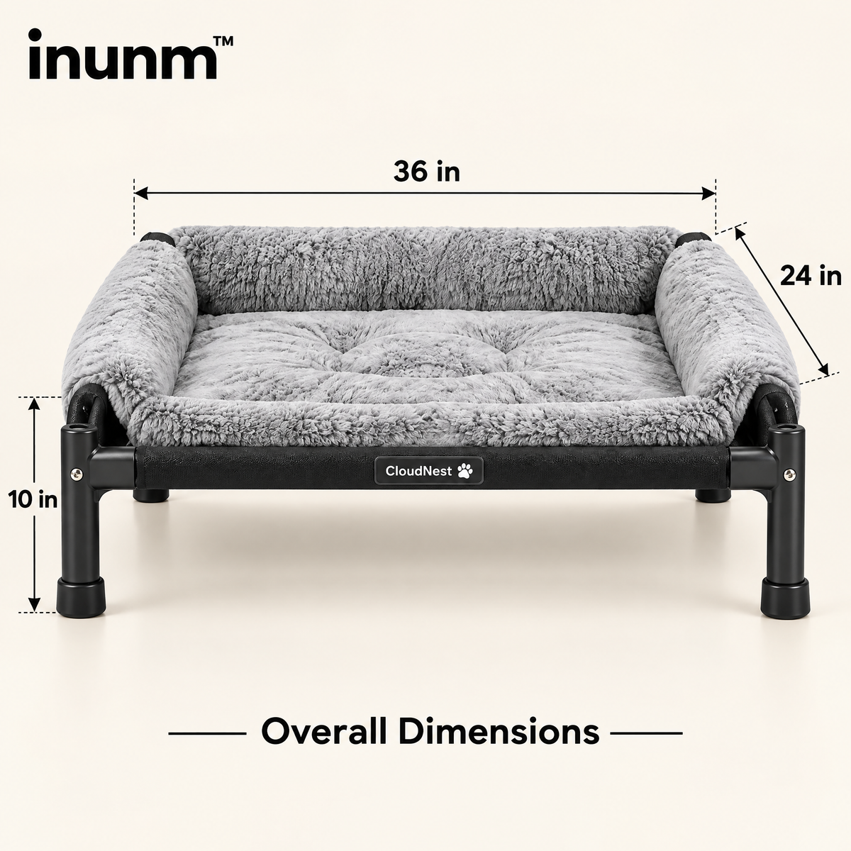 inunm™ CloudNest Elevated Pet Bed