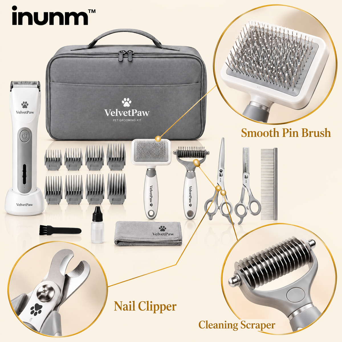 inunm™ VelvetPaw Grooming Kit