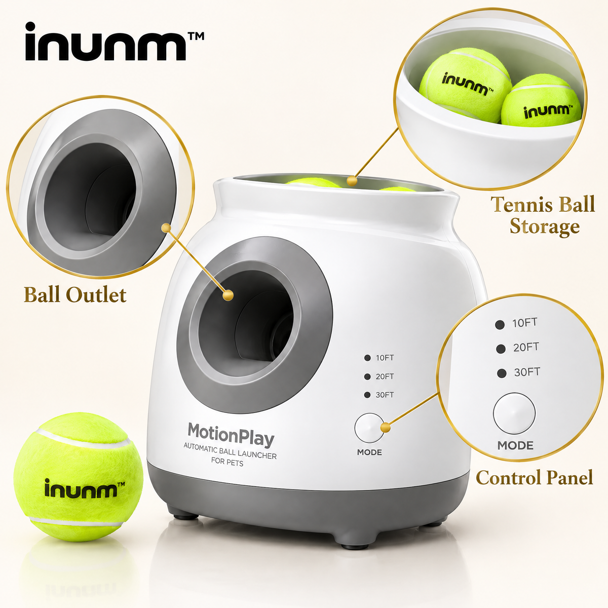 inunm™ MotionPlay Automatic Ball Launcher